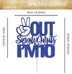 Out Single Digits I'm 10 Cake Topper - Royal Blue Glitter 10th Birthday Cake Decoration Supplies for Boys and Girls - Double Digits 10 Cake Decor for 10th Birthday Party Supplies Photo Booth Props