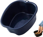 Ytterbium Foot Soaking Bath Basin, Large Massage Foot Soaking Tub, Plastic Home Spa Pedicure Bucket, Relaxation & Stress Relief, Suitable for Women & Men (Black)