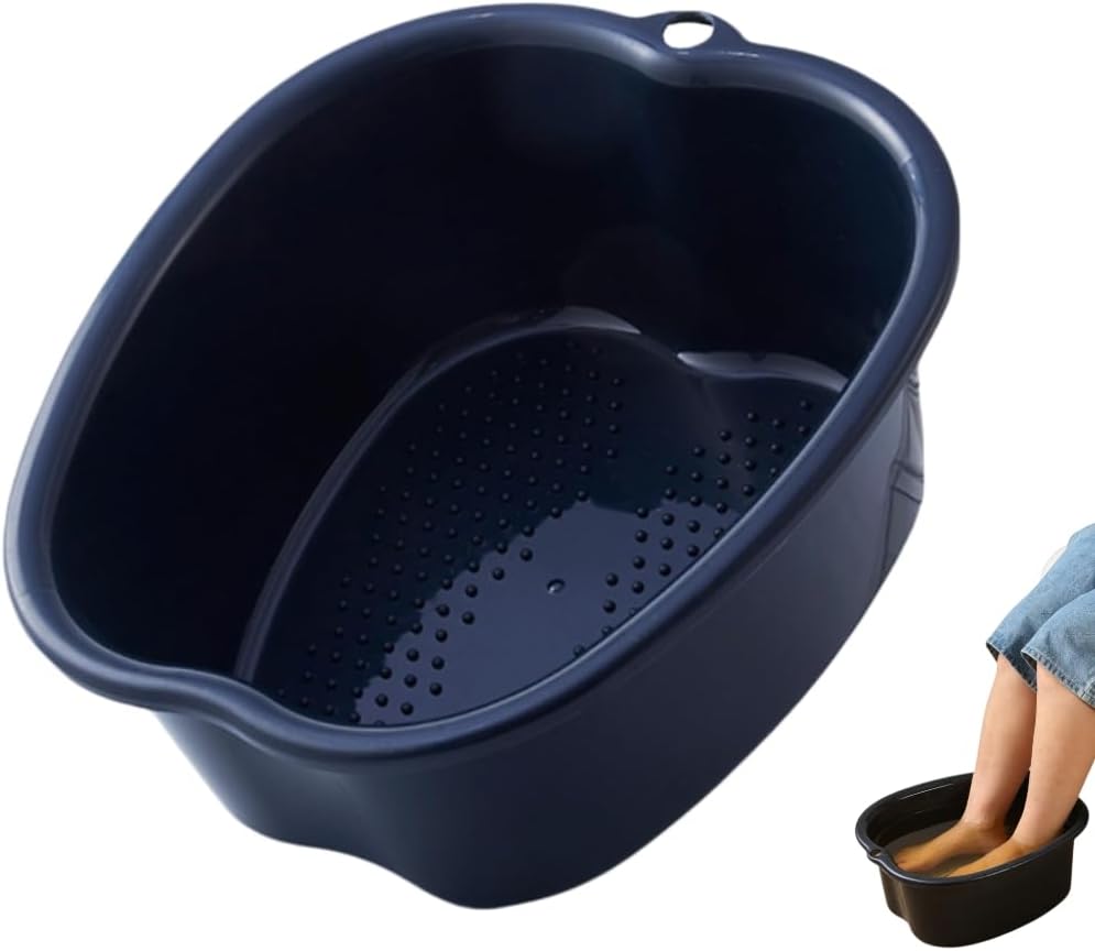 Ytterbium Foot Soaking Bath Basin, Large Massage Foot Soaking Tub, Plastic Home Spa Pedicure Bucket, Relaxation & Stress Relief, Suitable for Women & Men (Black)