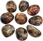 Natural Banded Agate Palm Stone, Polished Worry Healing Crystal Specimen Sphere Pebble Irregular Shaped, 100-150g