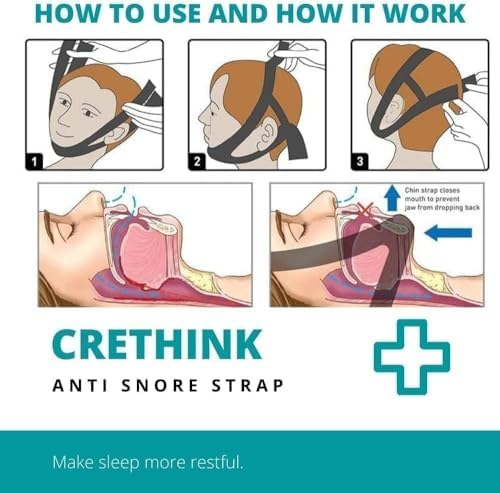 Anti Snoring Device Anti-Slip Adjustable Anti Snoring Chin Strap,Snoring Reduction Stop Snoring Device Snoring Solution,Professional Effective Anti Dry Mouth Chin Strap Stop Noise Snoring Strap