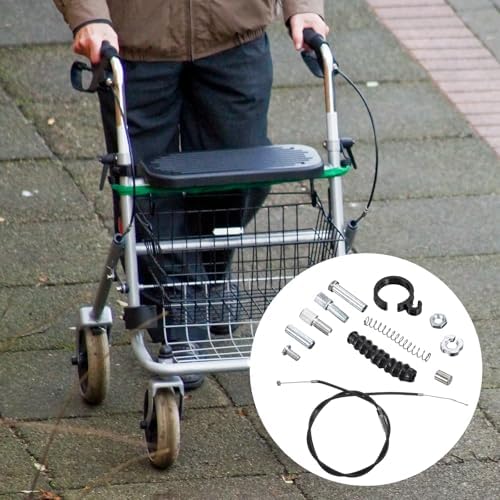 Brake Handle Replacement for Rollator Walker, Rollator Replacement Hand Brake with 41" Cable, Drive Rollator Replacement Parts for 4 Wheel Rolling Walker