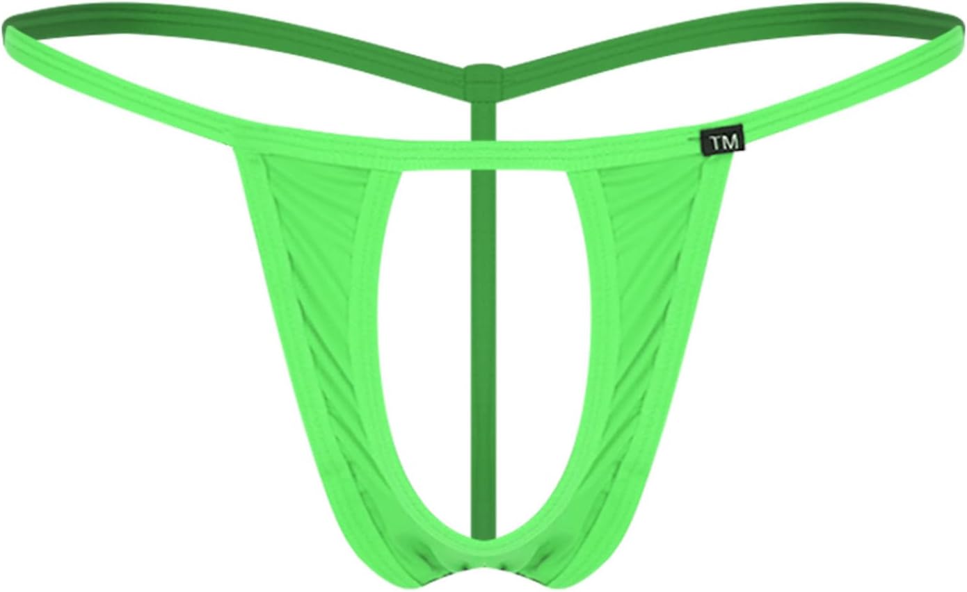iiniim Mens Sexy Open Front Pouch Thongs Underwear G-string Hollow Out Jockstraps Briefs Lingerie