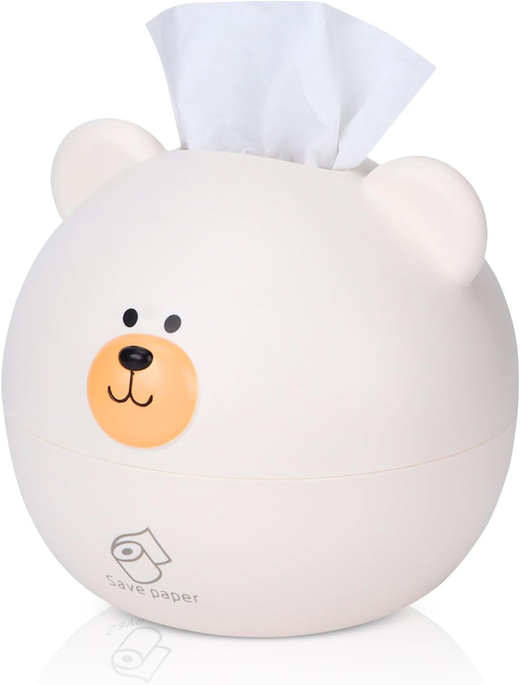 Agatige Cute Tissue Box Cover, Cartoon Bear Square Paper Tissue Holder Facial Tissue Dispenser Organizer for Kids, Living Room, Bathroom Decor, Tv Stand, Car, Office(White)