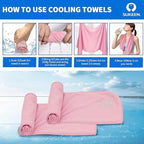 Sukeen 4 Pack Cooling Towel (40"x12") for Sweat, Quick-Drying Cooling Neck Wraps, Soft Breathable Cooling Towels for Neck and Face, Chilly Gym Towels for Sport, Camping, Hiking