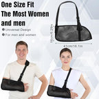 Sibba Mesh Arm Shoulder Sling Breathable Medical Shoulder Immobilizer for Injury Torn Rotator Cuff Adjustable Arm Brace for Shower Universal Fit for Dislocated Strain Left or Right Arms Men & Women