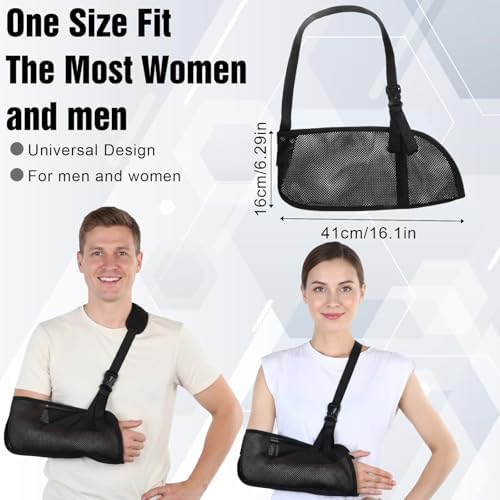 Sibba Mesh Arm Shoulder Sling Breathable Medical Shoulder Immobilizer for Injury Torn Rotator Cuff Adjustable Arm Brace for Shower Universal Fit for Dislocated Strain Left or Right Arms Men & Women