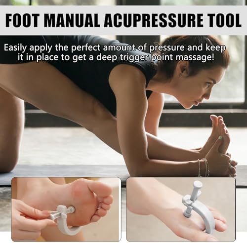 2PCS Acupuncture Clip Tool, Migraine Relief Hand Clip, Compact Pressure Point Massage Tool, Portable Pressure Point Clip for Hand Foot Ear Migraine Relief, Light Gray