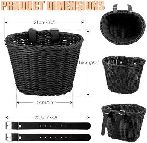 Kids Bike Basket Front,Hand-Woven Multi-Color Boys Girls Front Bicycle Basket