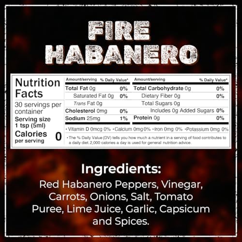 SPYCE Habanero Hot Sauce, Vegan, Gluten Free, Low Sodium, Non-GMO, No MSG, No Sugar, No Filler (5 oz, Fire Habanero)