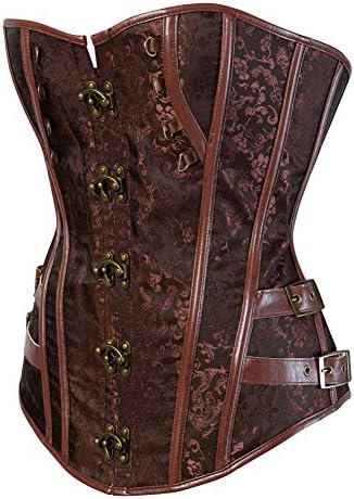 Grebrafan Steampunk Jacquard Viking Corset Bustier Top