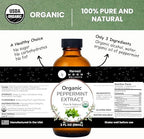 Organic Peppermint Extract for Baking, Ice Cream, Drinks, and Candy - 2 oz - Water-Soluble - By Harvest Moon Delights - Pure Peppermint Flavoring, Mint Extract