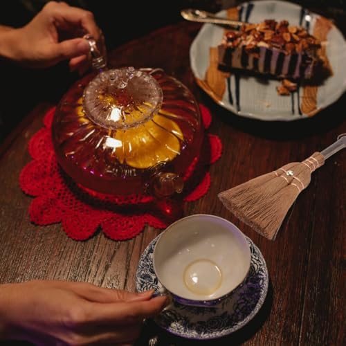 VOSAREA 1pc Handmade Mini Coconut Palm Broom Tea Ceremony Brush - Mini Whisk Broom for Sweeping Indoor Spaces - for Bonsai Care and Delicate Cleaning