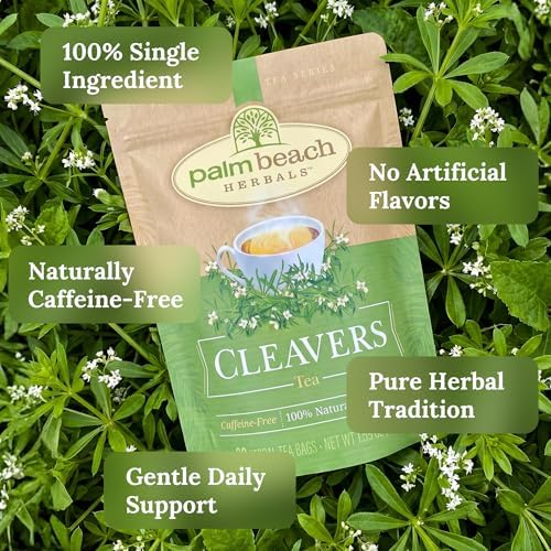 Palm Beach Medicinal Herbs - Cleavers Tea - Pure Herbal Tea Series, 30ct