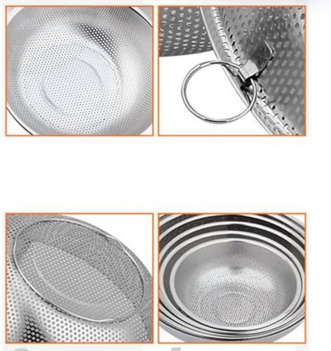 Ciieeo Stainless Steel Drain Basket Colander 19.5cm Diameter Kitchen Fruit Vegetable Strainer with Fine Mesh and Dual Handles for Washing and Draining