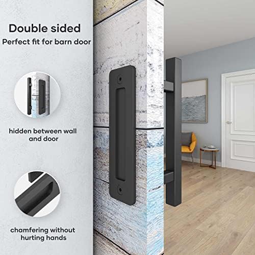 EaseLife 2 Pack 12" Sliding Barn Door Handles and Pulls Hardware,Rustic Double Sided,Heavy Duty