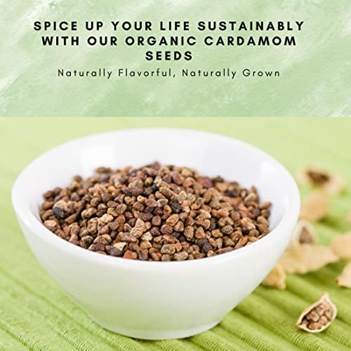 SPICY ORGANIC Premium Decorticated Organic Cardamom Seeds – 100% USDA Organic - Perfect for enhancing the taste of a variety of dishes such as baked goods, beverages, curry blends, and meat dishes- 8 Oz.