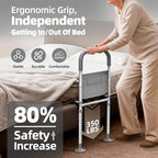 Bed Rails for Elderly Adults Safety: ASTM Approved Adjustable Bed Assist Rail for Seniors with Storage Bag & Non-Slip Handle - Bedside Grab Bar Supports up to 350 Lbs - Fits King Queen Full Twin Bed