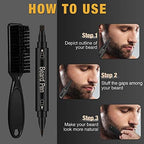 Beard Pencil Filler For Men, 4 Tip Facial Hair Pen Kit With Brush - Mustache Repair & Shaping Tool, Enhances Hair (BROWN)