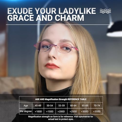 TERAISE Reading Glasses for Women Anti-Blue Light Glasses Diamond-Cut Design Computer glasses Anti-Fatigue Reader