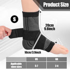 Ankle Brace, Youth Ankle Brace for Sports Ankles Support Sleeve Elastic Foot Socks Compression Black Heel Protector with Strap Relief Adjustable Wrap Breathable Ankles Socks Two Sizes(Small)