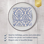 PAW - 100 Pack Blue Cocktail Napkins 5'' x 5'', Disposable Beverage Napkins with Portuguese Tiles Motive, Paper Towels for Wedding, Birthday, Bridal Party, Decoupage, Decorative Supplies