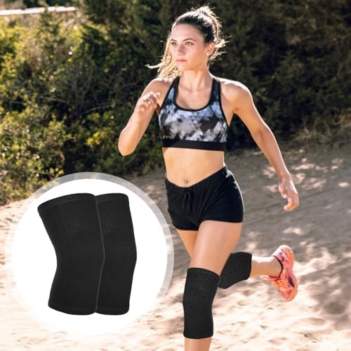 Bamboo Knee Sleeve, Elastic Compression Knee Brace Breathable Knee Pads Leg Sleeves Thicken Thermal Knee Braces Relieve Knee Pain Knee Sleeves for Men Women Ski Cycling Dance Running