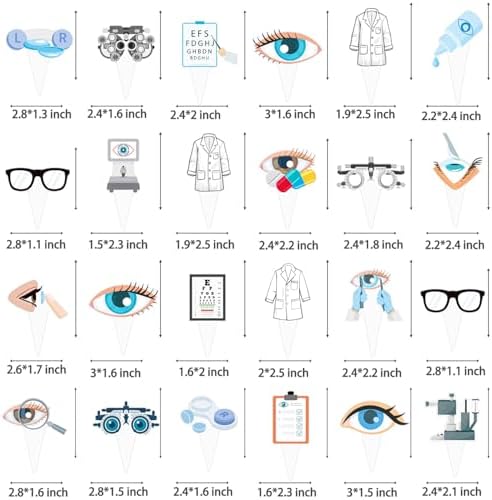 Eye Doctor Cupcake Toppers Optometrist Party Decorations 48Pcs Eye Doctor Birthday Cake Decorations Ophthalmology Cupcake Picks for Optometrist Birthday Graduation Party Supplies