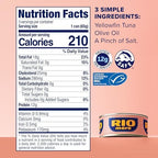 Rio Mare Premium Yellowfin Tuna with a Drizzle of Olive Oil, 2.3 Ounce Can (24 Pack), Italy's No.1 Tuna Brand, Wild Caught, High Protein Canned Tuna, No Draining Required, Packaging May Vary