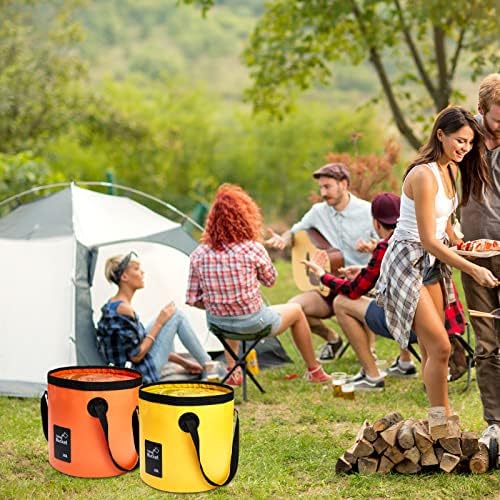 Tessco for you 8 Pcs Collapsible Bucket with Handle 5 Gallon Folding Bucket Portable Wash Basin 20 L Camp Water Container for Outdoor Beach Fishing Hiking Traveling Gardening Car Washing