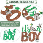Duck Cake Topper, It's A Boy Mallard Decoration, Baby Shower Supplies, Green and Brown, 1 Count