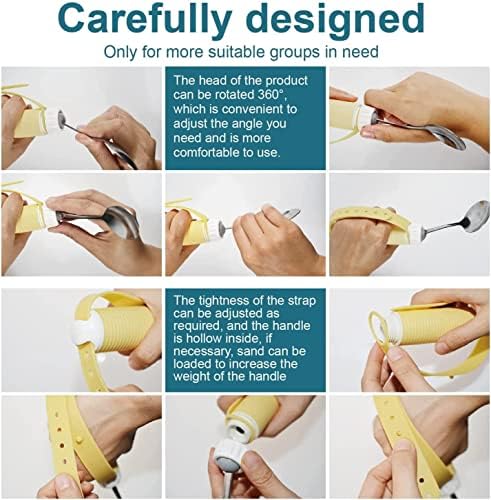 DKULMN Adaptive Utensils Spoons Forks Set,360° Rotating Swivel Fork Spoon Handicap Eating Aid for Weakness Grip, Stroke, Arthritis,Elderly
