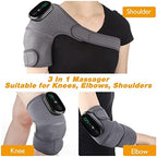 Cordless Knee Massager with Heat Vibration, Knee Heating Pad, Electric Heated Knee Brace Shoulder Heating Pads Elbow Wrap with 3 Heat Levels and Massage Modes