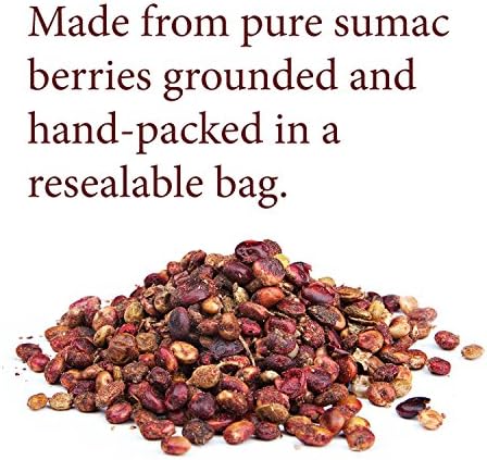 The Spice Way - Pure 100% Ground Sumac Spice, No Salt, no GMO, no Irradiation, Sumac Seasoning Powder 4 oz (resealable bag) (Sumak)(Sumakh spice)