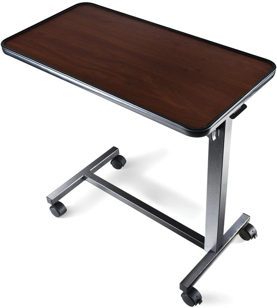Medical king Adjustable Overbed Bedside Table with Wheels Bed Desk Over Bed with Wheels Hospital Table for Hospital and Home Use
