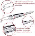 Meibomian Gland Expressor, Stainless Steel Eyelid Massage Professional Face Care Craft Tools for Dry Eyes, High Precision Tweezer Tools - Rectangle Tip