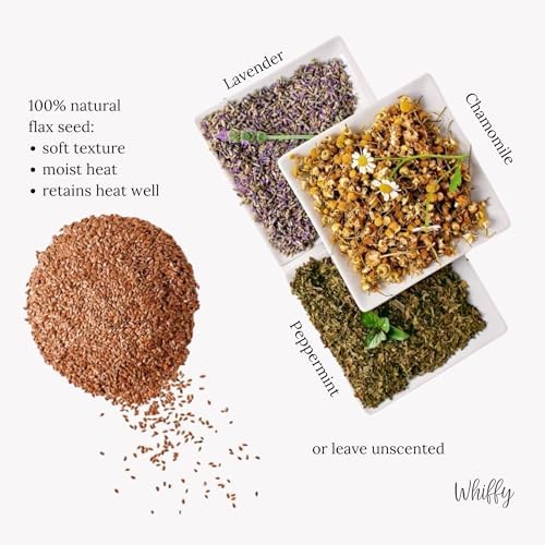 Microwavable Heating Pad, Microwave Hot Pack, Warm Compress - Ice Pack, Cooling Freezer Bag, Cold Compress - Filled with Flax Seed & Your Choice of Dried Herbs