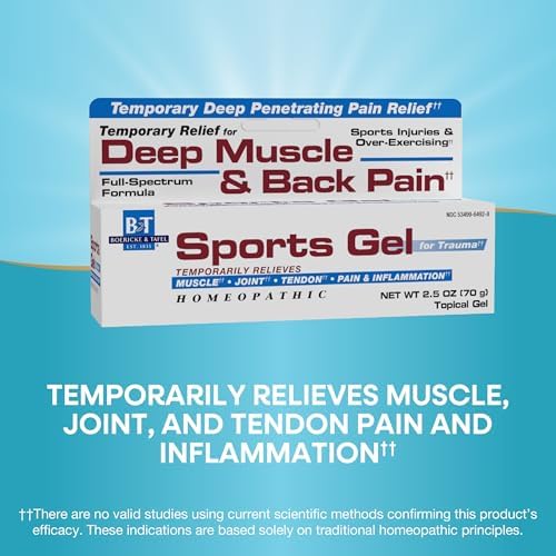 Nature's Way Boericke & Tafel Sports Gel, Relief for Deep Muscle, Joint, Tendon, & Back Pain and Inflammation, Homeopathic, 2.5 oz