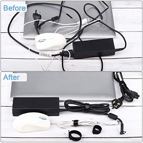 Nettbe 60 PCS 6 Inches Reusable Cable Ties, Adjustable Cord Straps Wire Organizer Cord Wrap and Hook Loop Cable Management