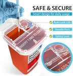 Sharps Containers for Home Use - 1 Quart (1-Pack) Biohazard Syringe and Needle Disposal Containers - Small Sharps Box for Travel and Professional Use