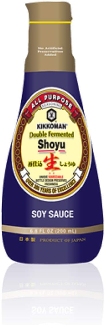 Kikkoman Double Fermented Soy Sauce, Brown, 6.8 Fl Oz