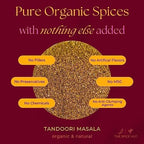 Spice Hut - Organic Tandoori Masala Powder, with Salt, Flavorful Indian Tandori Curry Powder for Cooking South Asian Food - Tandori Chicken Tikka Seasoning Spice, Vegetables, Curries / All-Natural, Kosher, Vegan, Gluten Free, Keto -No MSG- 3.7oz Glass Jar
