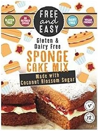 Free & Easy Sponge Cake Mix With Coconut Blossom Sugar 350g (Pack of 2)