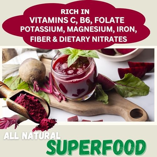 Chérie Sweet Heart Organic Beet Root Powder – Raw, Non-GMO, 1 LB – Natural Energy Boost, Supports Circulation, Detox, & Heart Health – Vegan, Gluten-Free