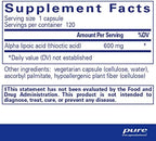 Pure Encapsulations Alpha Lipoic Acid 600 mg - ALA Supplement for Liver Support, Antioxidants, Nerve Health, Cardiovascular Health & Carbohydrate Support - Premium Alpha Lipoic Acid - 120 Capsules