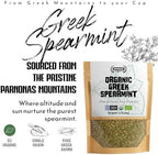 Apsogo Organic Greek Spearmint - Dried Spearmint Leaves for Spearmint Tea Loose Leaf, Herbal Tea & Cooking - Organic Spearmint, Mint Leaves, Naturally Sweet Aroma, Caffeine-Free Mentha Spicata - Resealable Pouch, 1.76 oz