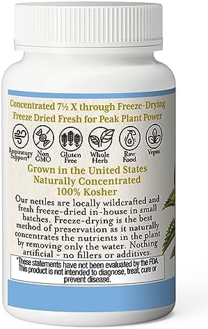 Eclectic Herb - Raw Freeze Dried Nettle Leaf Capsules | Supports Sinuses + Immune Response | Natural Herbal Supplement | Non-GMO, Vegan, Whole Herb (90 CT | 300 mg)