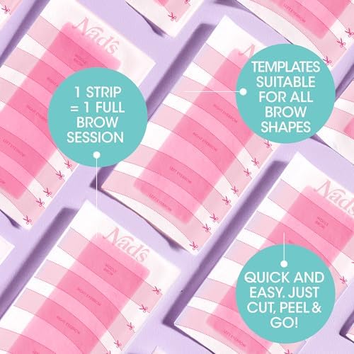 Nad's Eyebrow Wax Strips - Facial Hair Removal for Women - Eyebrow Wax Kit with 6 Eyebrow Waxing Strips + 6 Calming Oil Wipes + 2g Skin Protection Powder, 1 Count