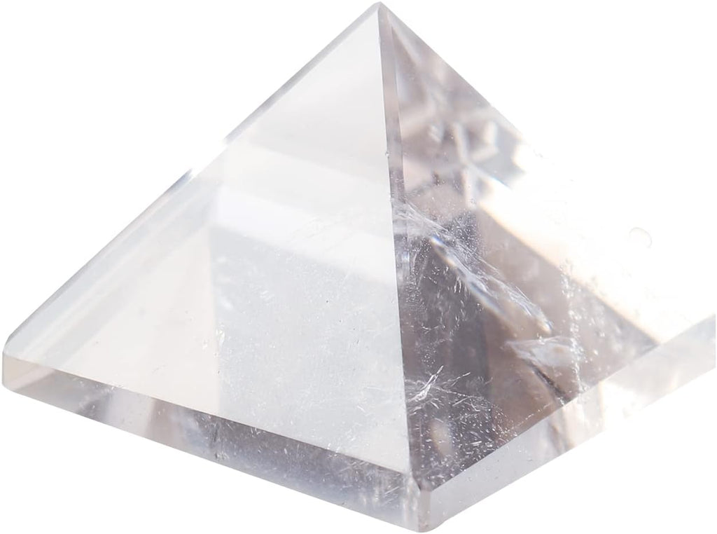 Runyangshi Natural Clear Quartz Crystal Pyramid Energy Generator | 1.2x1.2in (3x3cm) Healing Crystal Pyramid for Protection & Positive Energy | Natural Quartz for Chakra Reiki Home Decor