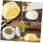 Beaupretty 3pcs Ceramic Lip Balm Jars Mini Cosmetic Containers Lids for Creams Travel Makeup Storage Refillable Face Cream Ointments Vintage Style Compact Design